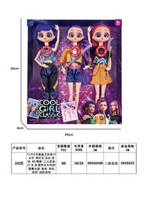 11.5寸开窗盒【实身11关节 带灯光 音乐 身体 5D 眼睛 三人装加刀 叉 剑 配件】K-POP猎魔女团 鲁米 米拉 佐伊 娃娃系列 - OBL10452910