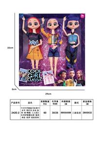 11.5寸开窗盒【实身11关节 带灯光 音乐 身体 5D 眼睛 三人装】K-POP猎魔女团 鲁米 米拉 佐伊 娃娃系列 - OBL10452912