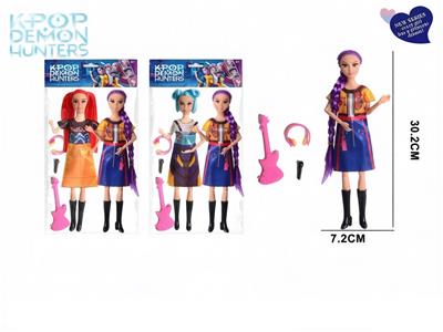   K-POP 猎魔女团真人版11.5寸12关节实身芭比带吉他耳机话筒2人混装 - OBL10457333