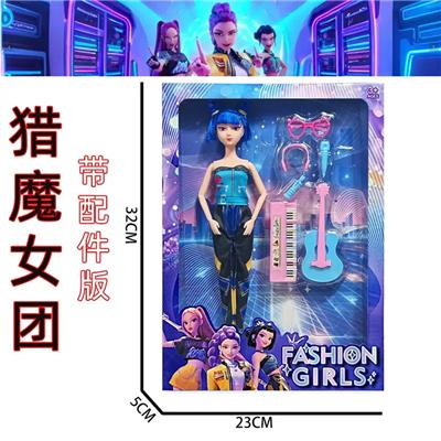 K-POP 猎魔女团带配件真人版11.5寸12关节实身芭比带吉他电子琴眼镜耳机 - OBL10457335
