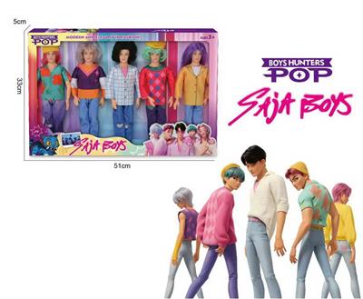 K-POP 猎魔男团动画版  11.5寸11关节实身男人猎魔乐队 5人展示盒装 - OBL10458318
