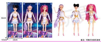 K-POP 猎魔女团动画版11.5寸12关节实身摇滚芭芘三人随机混装 - OBL10458331