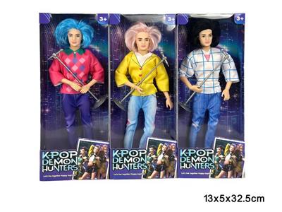 K-POP 猎魔男团动画版  11.5寸11关节实身男人猎魔乐队带话筒三人随机混装 - OBL10458335