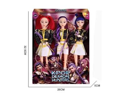 K-POP 猎魔女团真人版11.5寸12关节实身鲁米佐伊米cospiay朋克芭比带武器3人混装 - OBL10459255