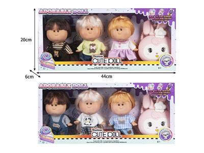 7寸全身搪胶3D眼毛绒衣服Mia西班牙土豆娃娃公仔（3只装）带配件 - OBL10461472