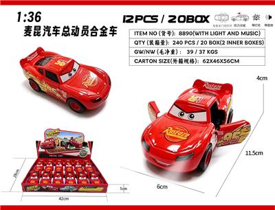1：36麦昆汽车总动员合金车（带电）
12PCS/20盒 - OBL10462159