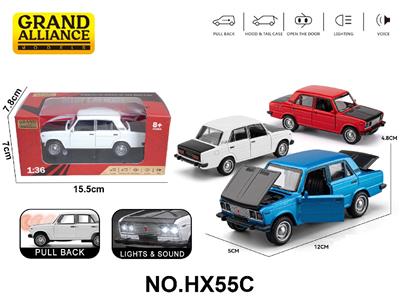 1:36拉达双灯合金车（有声光）（3色混装） - OBL10463529