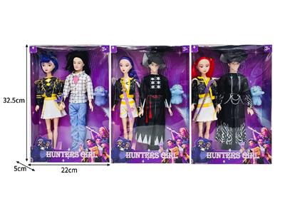 11.5寸实身11关节K-POP猎魔男团猎魔女团娃娃2只装带配件 - OBL10464327