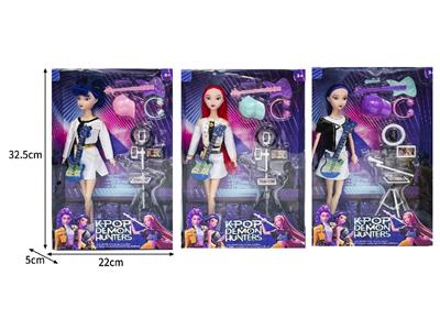 11.5寸实身11关节K-POP猎魔女团娃娃带配件 - OBL10464336
