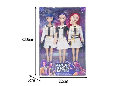 11.5寸实身11关节K-POP猎魔女团娃娃3只装 - OBL10464356