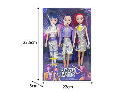 11.5寸实身11关节K-POP猎魔女团娃娃3只装 - OBL10464359