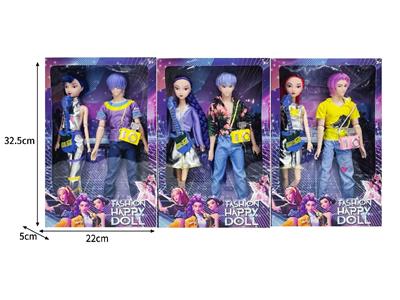 11.5寸实身11关节K-POP猎魔男团猎魔女团娃娃2只装带配件 - OBL10464374