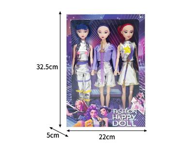 11.5寸实身11关节K-POP猎魔女团娃娃3只装（带配件） - OBL10464382
