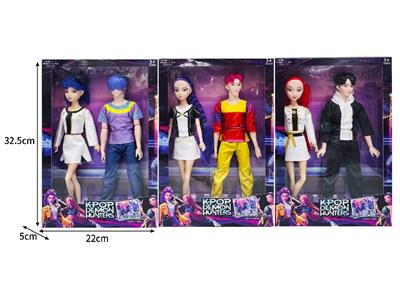 11.5寸实身11关节K-POP猎魔男团猎魔女团娃娃2只装带配件 - OBL10464401
