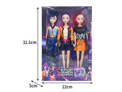 11.5寸实身11关节K-POP猎魔女团娃娃3只装 - OBL10464405