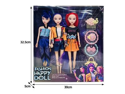 11.5寸实身11关节K-POP猎魔女团娃娃3只装带配件 - OBL10464425