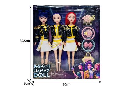 11.5寸实身11关节K-POP猎魔女团娃娃3只装带配件 - OBL10464427
