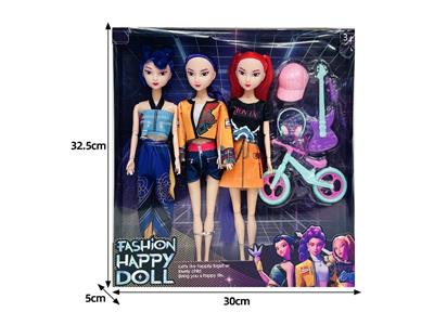 11.5寸实身11关节K-POP猎魔女团娃娃3只装带配件 - OBL10464430