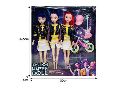 11.5寸实身11关节K-POP猎魔女团娃娃3只装带配件 - OBL10464432