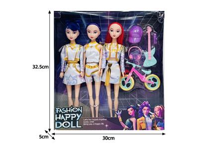 11.5寸实身11关节K-POP猎魔女团娃娃3只装带配件 - OBL10464433