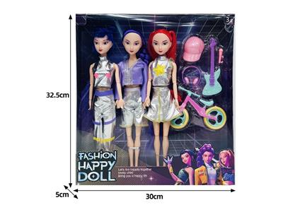 11.5寸实身11关节K-POP猎魔女团娃娃3只装带配件 - OBL10464434