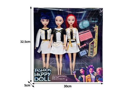 11.5寸实身11关节K-POP猎魔女团娃娃3只装带配件 - OBL10464436