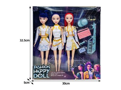 11.5寸实身11关节K-POP猎魔女团娃娃3只装带配件 - OBL10464438