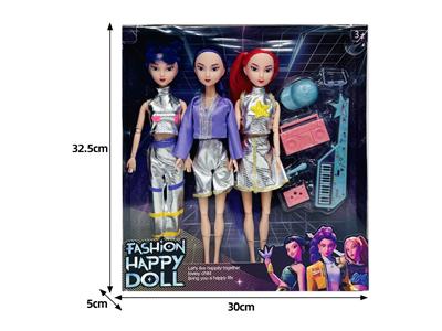 11.5寸实身11关节K-POP猎魔女团娃娃3只装带配件 - OBL10464439
