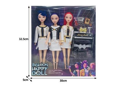 11.5寸实身11关节K-POP猎魔女团娃娃3只装带配件 - OBL10464441