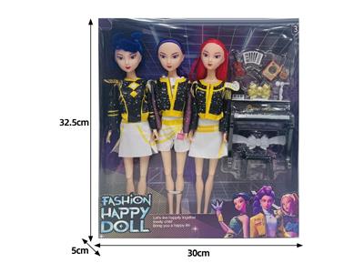 11.5寸实身11关节K-POP猎魔女团娃娃3只装带配件 - OBL10464442