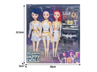 11.5寸实身11关节K-POP猎魔女团娃娃3只装带配件 - OBL10464443