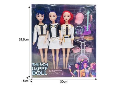11.5寸实身11关节K-POP猎魔女团娃娃3只装带配件 - OBL10464446