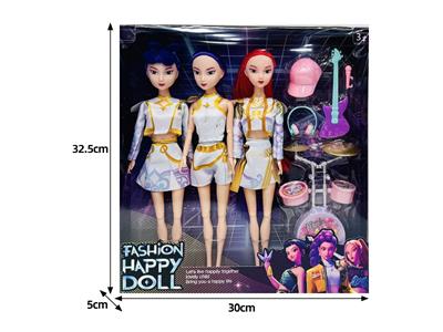 11.5寸实身11关节K-POP猎魔女团娃娃3只装带配件 - OBL10464448