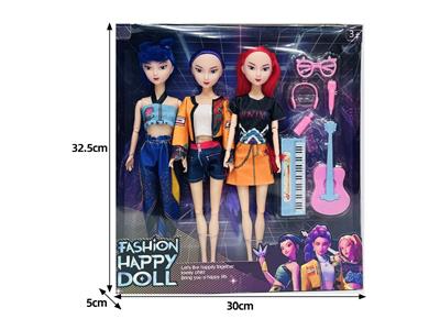 11.5寸实身11关节K-POP猎魔女团娃娃3只装带配件 - OBL10464450