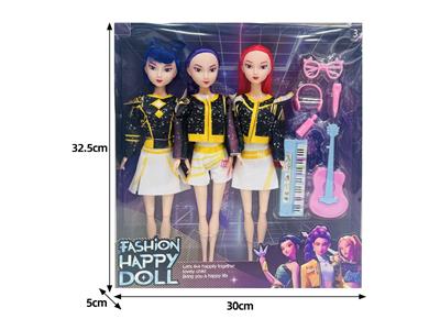 11.5寸实身11关节K-POP猎魔女团娃娃3只装带配件 - OBL10464452