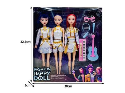 11.5寸实身11关节K-POP猎魔女团娃娃3只装带配件 - OBL10464453