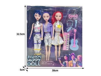 11.5寸实身11关节K-POP猎魔女团娃娃3只装带配件 - OBL10464454