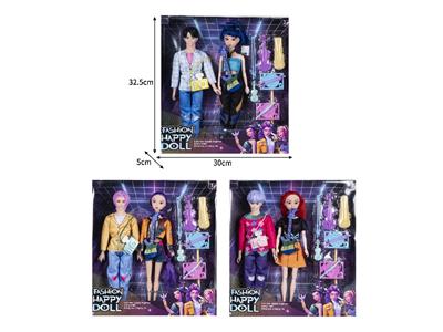 11.5寸实身11关节K-POP猎魔男团猎魔女团娃娃2只装带配件 - OBL10464460