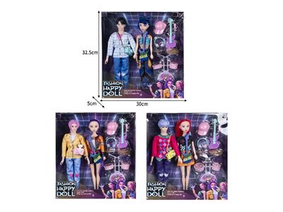 11.5寸实身11关节K-POP猎魔男团猎魔女团娃娃2只装带配件 - OBL10464465