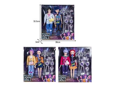 11.5寸实身11关节K-POP猎魔男团猎魔女团娃娃2只装带配件 - OBL10464485