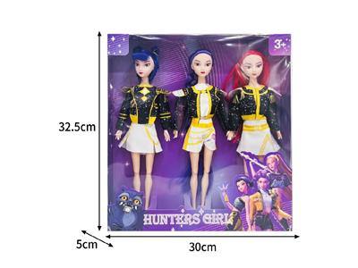 11.5寸实身11关节K-POP猎魔女团娃娃3只装 - OBL10464492