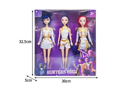 11.5寸实身11关节K-POP猎魔女团娃娃3只装 - OBL10464493