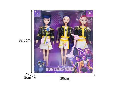 11.5寸实身11关节K-POP猎魔女团娃娃3只装带配件 - OBL10464497