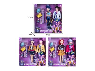 11.5寸实身11关节K-POP猎魔男团猎魔女团娃娃2只装带配件 - OBL10464558