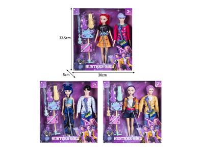 11.5寸实身11关节K-POP猎魔男团猎魔女团娃娃2只装带配件 - OBL10464562