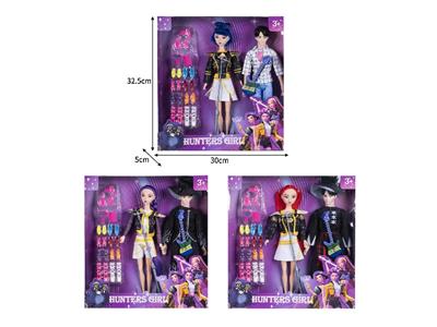 11.5寸实身11关节K-POP猎魔男团猎魔女团娃娃2只装带配件 - OBL10464569