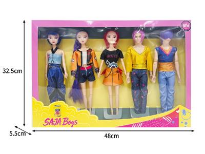 11.5寸实身11关节K-POP猎魔男团猎魔女团娃娃5只装 - OBL10464582