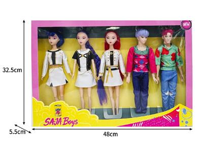 11.5寸实身11关节K-POP猎魔男团猎魔女团娃娃5只装 - OBL10464583