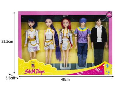 11.5寸实身11关节K-POP猎魔男团猎魔女团娃娃5只装 - OBL10464585