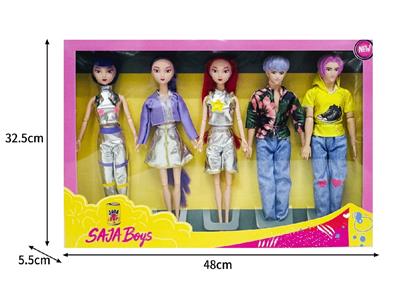 11.5寸实身11关节K-POP猎魔男团猎魔女团娃娃5只装 - OBL10464586